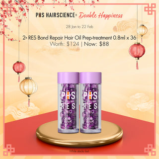 Double Happiness Bundle: RES Bond Repair Hair Oil Prep-treatment 0.8mlx36
